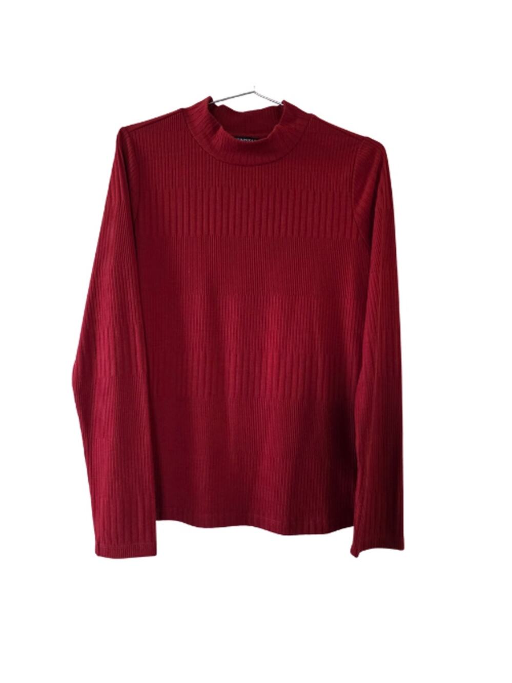 Liverpool Los Angeles Ribbed Mock Neck Long Sleeve Top Orange Women Size L